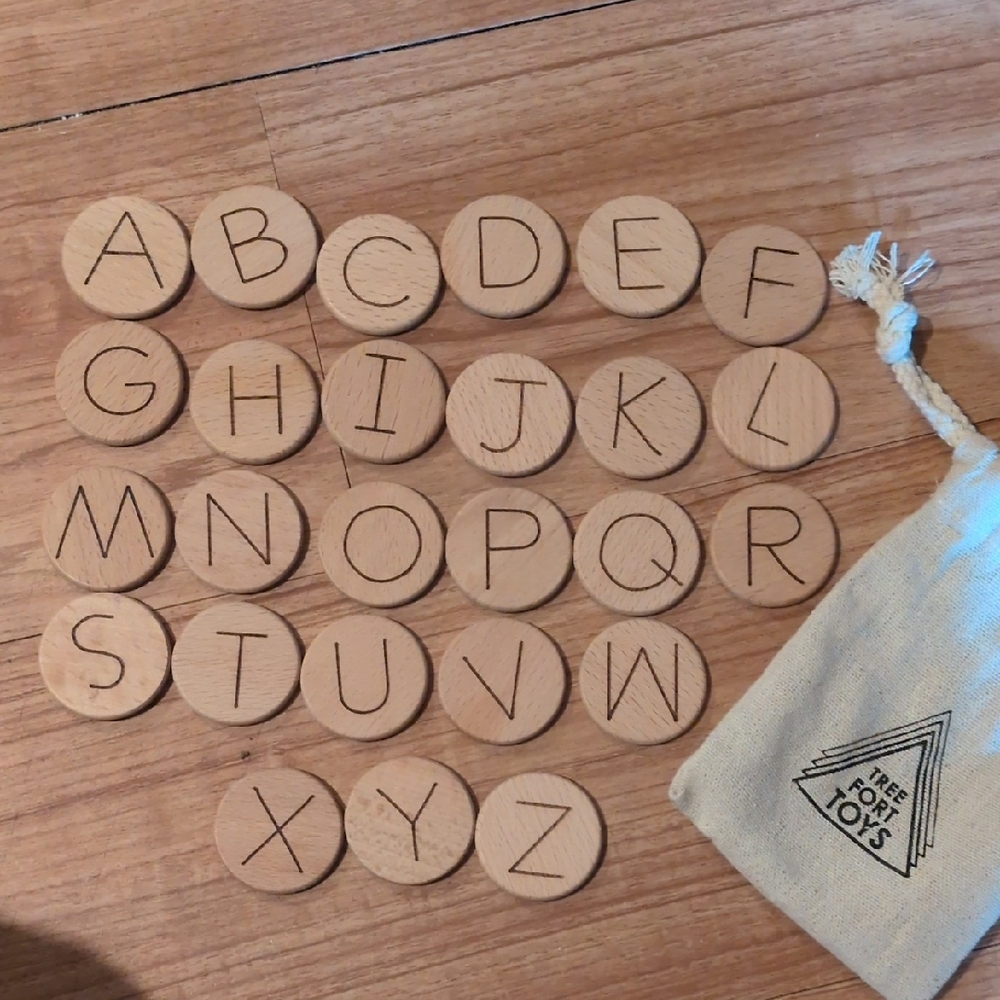 Wooden Alphabet Discs
